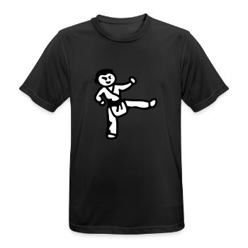 Karatejunge - Männer T-Shirt atmungsaktiv - Schwarz - Vorne - AI Model Male 178 light (178cm)