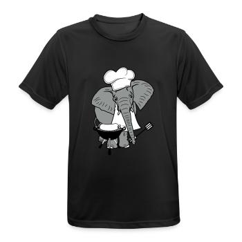 tablier de cuisinier, chef, cuisine maître grill c - T-shirt respirant Homme - noir - Devant - AI Model Male 178 light (178cm)