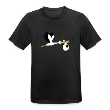 Storch - Männer T-Shirt atmungsaktiv - Schwarz - Vorne - AI Model Male 178 light (178cm)