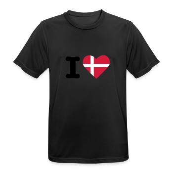 I love Dänemark - Männer T-Shirt atmungsaktiv - Schwarz - Vorne - AI Model Male 178 light (178cm)