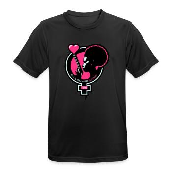 Girl-Power-Spirit-01-customizable - T-shirt respirant Homme - noir - Devant - AI Model Male 178 light (178cm)