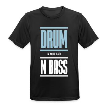 Drum and Bass Techno Musik DJ - Männer T-Shirt atmungsaktiv - Schwarz - Vorne - AI Model Male 178 light (178cm)