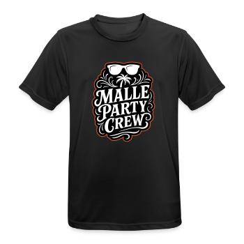 Malle Party Crew - Männer T-Shirt atmungsaktiv - Schwarz - Vorne - AI Model Male 178 light (178cm)