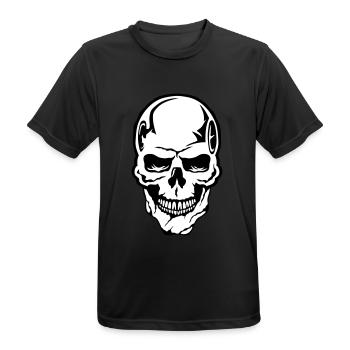 tete de mort halloween crane dessin 444076 - T-shirt respirant Homme - noir - Devant - AI Model Male 178 light (178cm)