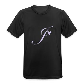 Monogram J Heart Vine - Men's Breathable T-Shirt - black - Front - AI Model Male 178 light (178cm)