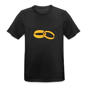Anneaux de mariage - T-shirt respirant Homme - noir - Devant - AI Model Male 178 light (178cm)