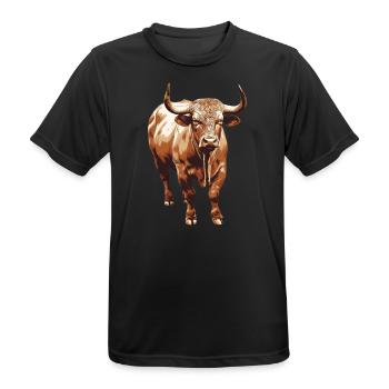 Vaches, bœufs, taureaux et bisons à la ferme - T-shirt respirant Homme - noir - Devant - AI Model Male 178 light (178cm)
