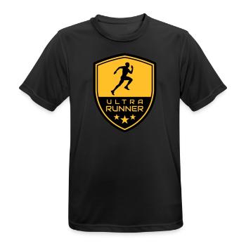 ULTRA RUNNER LOGO - Männer T-Shirt atmungsaktiv - Schwarz - Vorne - AI Model Male 178 light (178cm)