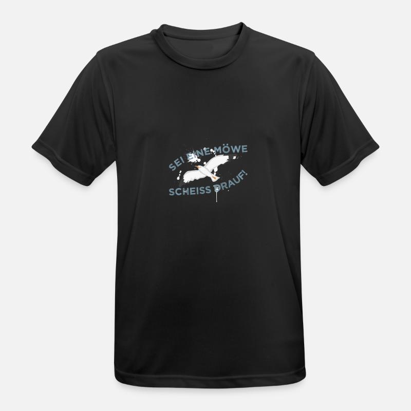 Sei eine Möwe Scheiss drauf! - Männer T-Shirt atmungsaktiv - Schwarz