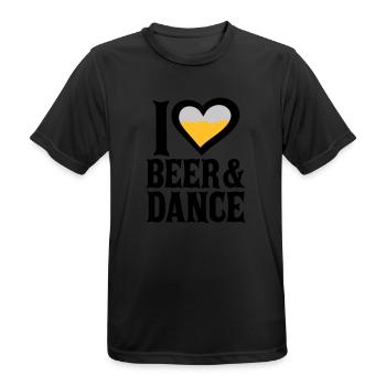 Love Beer and Dance - Men's Breathable T-Shirt - black - Front - AI Model Male 178 light (178cm)