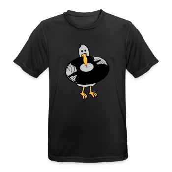 Party Seagull Vinyl Record - Men's Breathable T-Shirt - black - Front - AI Model Male 178 light (178cm)