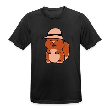 Hamster Funny - Men's Breathable T-Shirt - black - Front - AI Model Male 178 light (178cm)