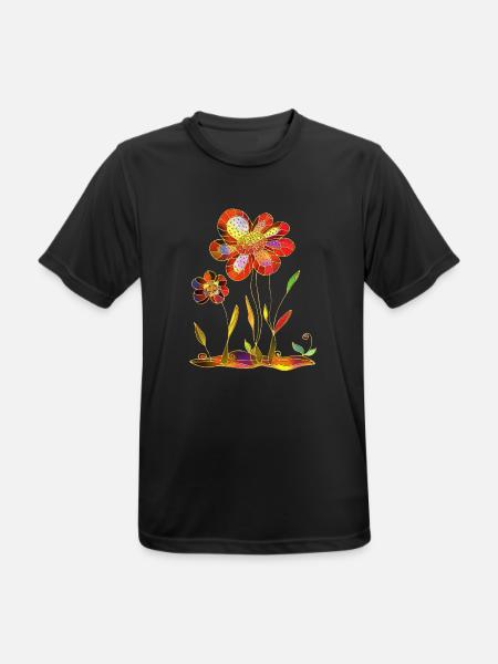 Blumen - Männer T-Shirt atmungsaktiv - Schwarz