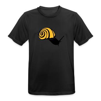 escargot snail schnecke caracol lumaca2 - T-shirt respirant Homme - noir - Devant - AI Model Male 178 light (178cm)