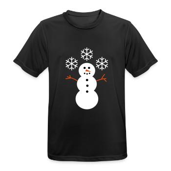 Schneemann - Männer T-Shirt atmungsaktiv - Schwarz - Vorne - AI Model Male 178 light (178cm)