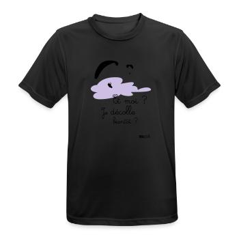 Body décolle bientot rose - T-shirt respirant Homme - noir - Devant - AI Model Male 178 light (178cm)
