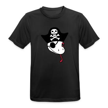 kopf gecko pirat seeraeuber kapitaen matrose seeba - Männer T-Shirt atmungsaktiv - Schwarz - Vorne - AI Model Male 178 light (178cm)