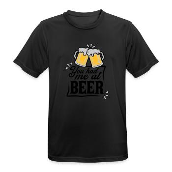 Persuade la bière en disant - T-shirt respirant Homme - noir - Devant - AI Model Male 178 light (178cm)