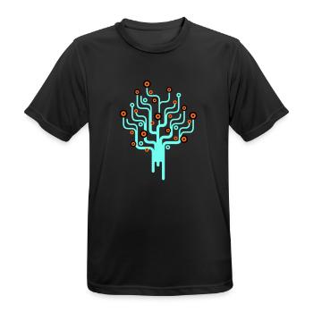 baum2_3f - T-shirt respirant Homme - noir - Devant - AI Model Male 178 light (178cm)