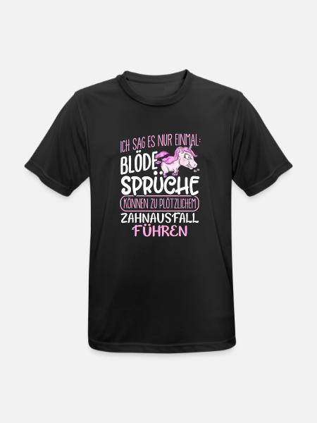Einhorn Blöde Sprüche - Männer T-Shirt atmungsaktiv - Schwarz