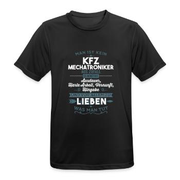 Lieben was man tut - KFZ Mechatroniker - Männer T-Shirt atmungsaktiv - Schwarz - Vorne - AI Model Male 178 light (178cm)
