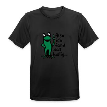 Frosch + Spruch - Männer T-Shirt atmungsaktiv - Schwarz - Vorne - AI Model Male 178 light (178cm)