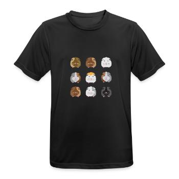 Neuf visages de cobayes - T-shirt respirant Homme - noir - Devant - AI Model Male 178 light (178cm)