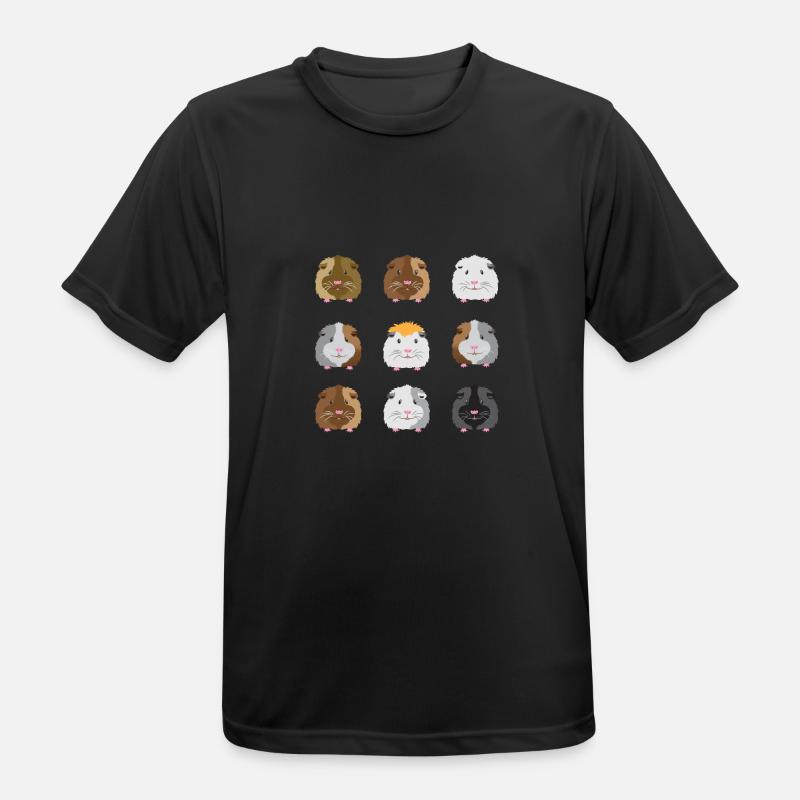 Nine guinea pigs faces - Men's Breathable T-Shirt - black