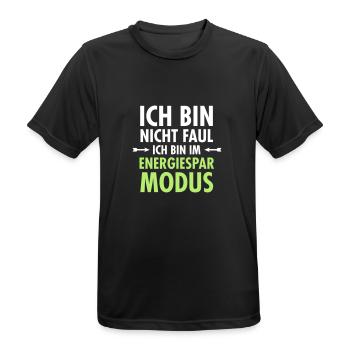 Ich Bin Nicht Faul - Ich Bin Im Energiesparmodus - Männer T-Shirt atmungsaktiv - Schwarz - Vorne - AI Model Male 178 light (178cm)
