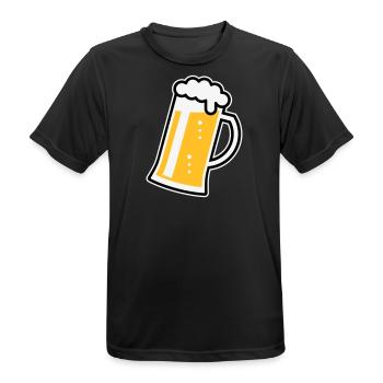 XLustig Design for Cheerful Occasions (R/3) - Men's Breathable T-Shirt - black - Front - AI Model Male 178 light (178cm)