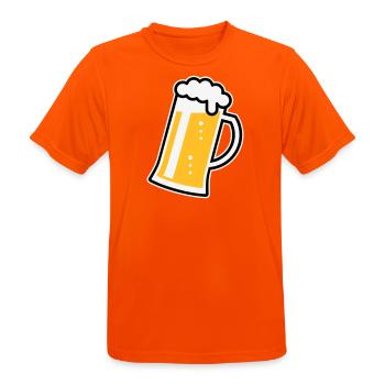 Design XLustig pour les occasions joyeuses (R/3) - T-shirt respirant Homme - orange néon - Devant - AI Model Male 185 dark (185cm)