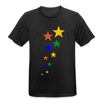 colorful stars - T-shirt respirant Homme - noir - Devant - AI Model Male 178 light (178cm)