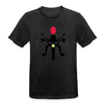 motard - T-shirt respirant Homme - noir - Devant - AI Model Male 178 light (178cm)