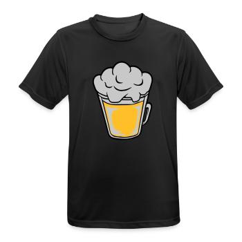Comic Bier von oben - Männer T-Shirt atmungsaktiv - Schwarz - Vorne - AI Model Male 178 light (178cm)