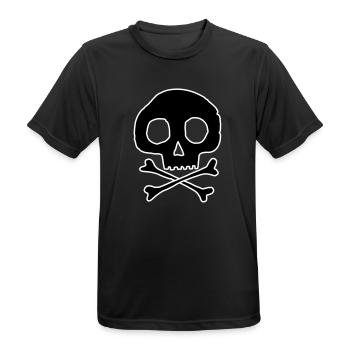 Schädel und Knochen - Männer T-Shirt atmungsaktiv - Schwarz - Vorne - AI Model Male 178 light (178cm)