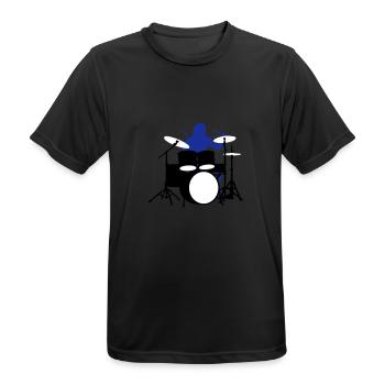 drummer_3c - Männer T-Shirt atmungsaktiv - Schwarz - Vorne - AI Model Male 178 light (178cm)