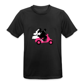 Hochzeit Motorroller Flitterwochen 09_2016 - Männer T-Shirt atmungsaktiv - Schwarz - Vorne - AI Model Male 178 light (178cm)