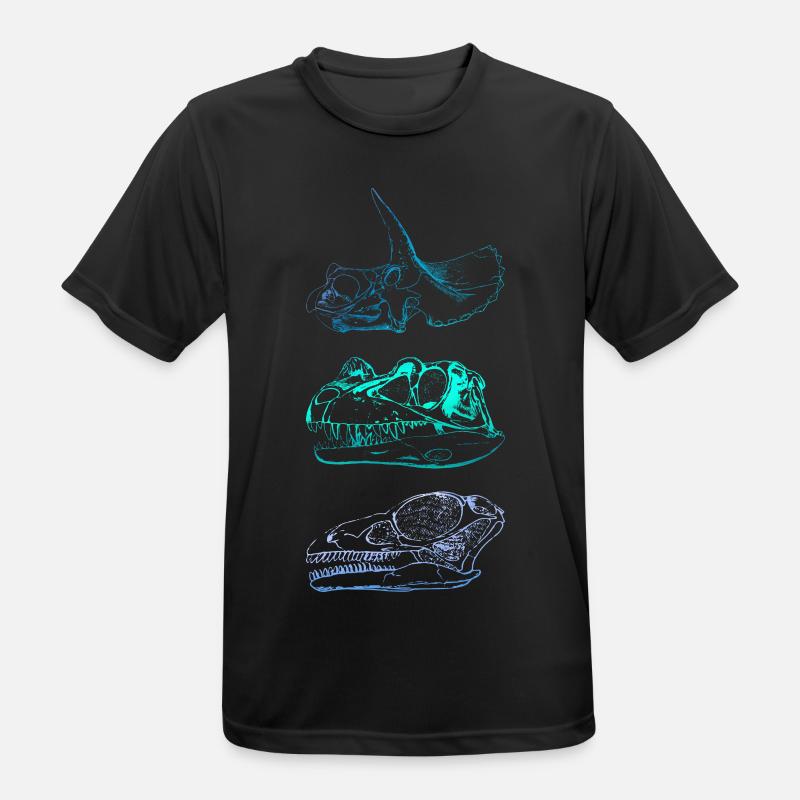 Dinosaur Skulls - Men's Breathable T-Shirt - black