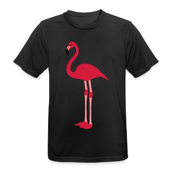 flamingo - Men's Breathable T-Shirt - black - Front - AI Model Male 178 light (178cm)