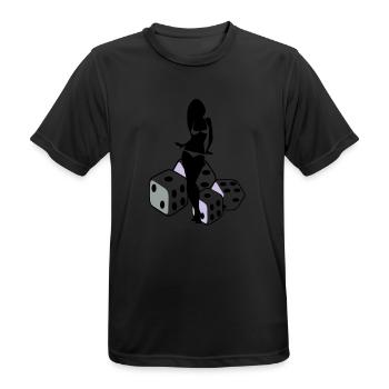 spielwürfel - Männer T-Shirt atmungsaktiv - Schwarz - Vorne - AI Model Male 178 light (178cm)
