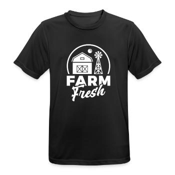 Farm Sweet Farm Geschenk Spruch Bauer Landleben - Männer T-Shirt atmungsaktiv - Schwarz - Vorne - AI Model Male 178 light (178cm)