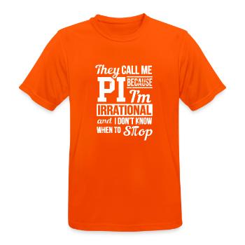 Pi Day T Shirt - Männer T-Shirt atmungsaktiv - Neonorange - Vorne - AI Model Male 185 dark (185cm)