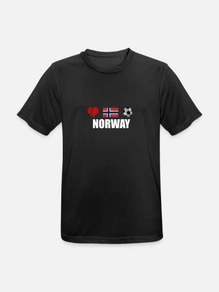 Norwegen-Fußball-Hemd - Norwegen Fußball-Trikot - Männer T-Shirt atmungsaktiv - Schwarz