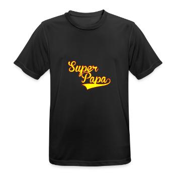 super papa - Männer T-Shirt atmungsaktiv - Schwarz - Vorne - AI Model Male 178 light (178cm)