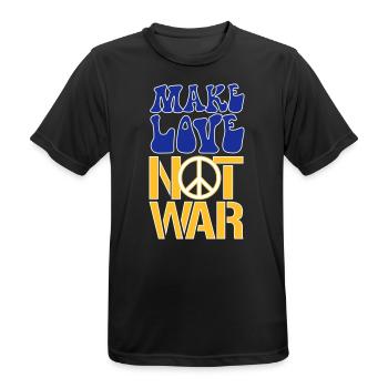Make Love Not War | Ukraine Peace is the only way - Männer T-Shirt atmungsaktiv - Schwarz - Vorne - AI Model Male 178 light (178cm)