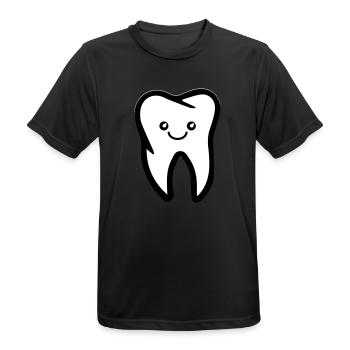 sourire des dents - T-shirt respirant Homme - noir - Devant - AI Model Male 178 light (178cm)