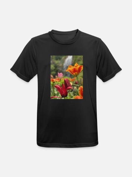Tulpen bunt - Männer T-Shirt atmungsaktiv - Schwarz