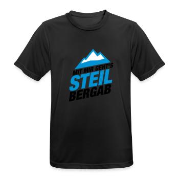Es geht steil bergab Ski Snowboard Shirt - Männer T-Shirt atmungsaktiv - Schwarz - Vorne - AI Model Male 178 light (178cm)