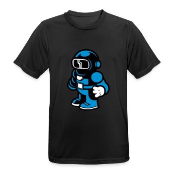 Cartoon Spaceman Astronaut - Men's Breathable T-Shirt - black - Front - AI Model Male 178 light (178cm)