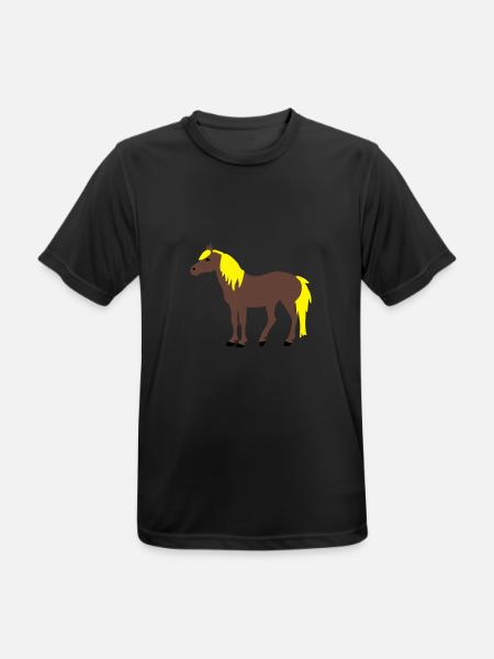 Haflinger - Männer T-Shirt atmungsaktiv - Schwarz